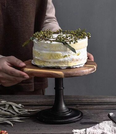 Дзеркальна підставка для тортів NUPTIO, 3 шт: дерев'яна, для весілля, дня народження, дитячого свята, кексів, чаювання. Чорний колір.