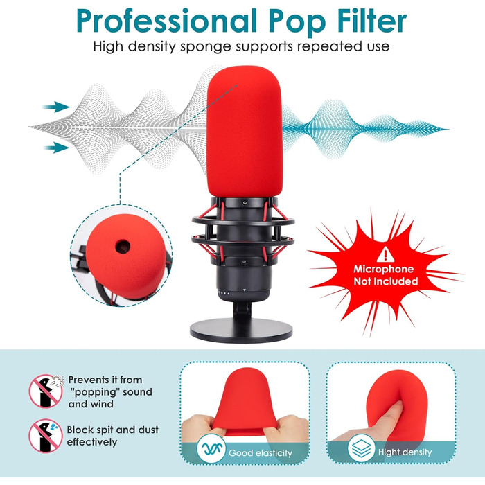 Кріплення для мікрофона YOUSHARES, сумісне з HyperX QuadCast, металева клямка, поп-фільтр, кріплення на стіну та стіл