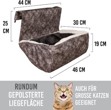 Heated Cat Bed | Also suitable for large cats | Cat Bed Heater Hanging Cave Cat Cat Heater Hammock Radiator Bed Cats Heated Cat Bed Cat XXL (Brown)