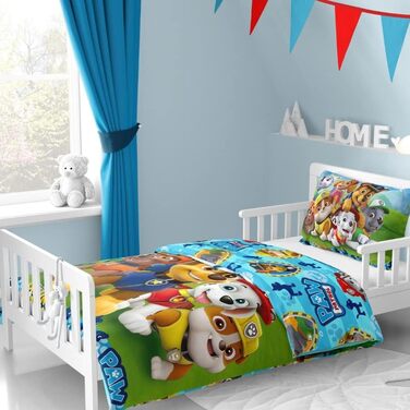 Комплект постільної білизни для дитячого ліжечка Paw Patrol: 100x135 см + 40x60 см, бавовна, 2 шт.