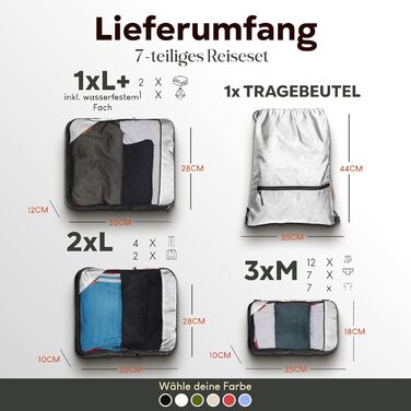 Набір кубиків для пакування з компресією для валізи та рюкзака, 3 шт, Alpine Slate (сірий)