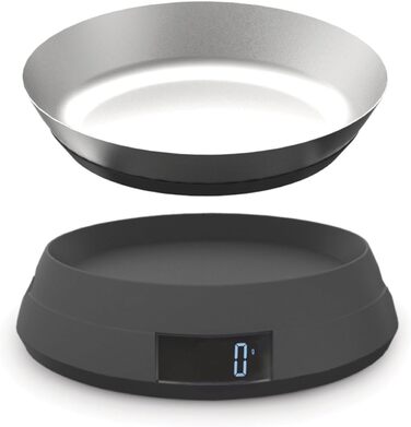 Joseph Joseph SwitchScale 2-in-1 Kitchen Scale - Digital, 5kg Capacity, Metric & Imperial LCD Display, Battery Powered - Gray