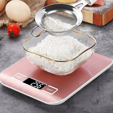 Електронні кухонні ваги 1г-10кг, ювелірні та побутові, з LCD-дисплеєм, рожеві