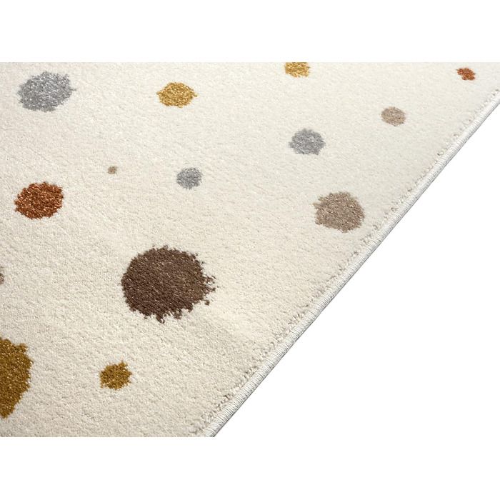 Дитячий килим Beat Kids сучасної колекції, м'який ворс, бежевий з крапками, 120x170 см