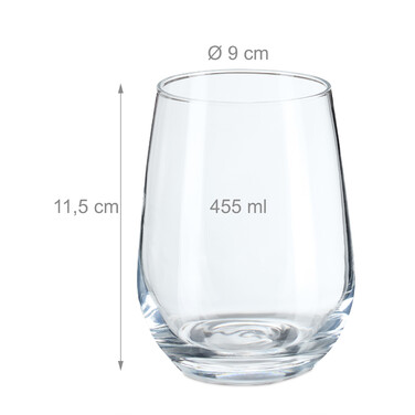Relaxdays Set of 6 Decorative Drinking Glasses