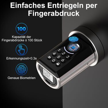 Електронний замок WELOCK ToucA51 з відбитком пальця, PIN-кодом, RFID, Wi-Fi, для дверей 30-70 мм