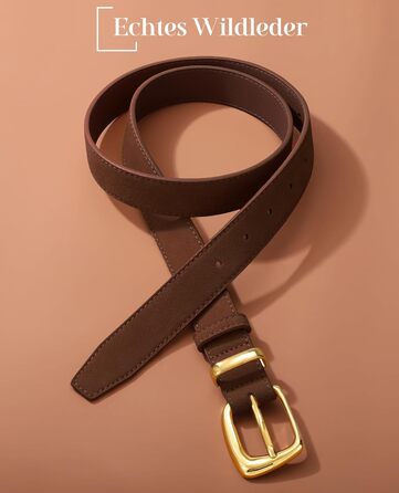 Жіночий шкіряний ремінь VONMELLI вінтажний, регульований ремінь на талію для суконь, джинсів, костюмів з модною золотою пряжкою (кава, 91-101 см)