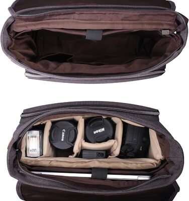 Сумка для камери Estarer: водонепроникна, для DSLR/SLR, 15.6 дюймів, сіра