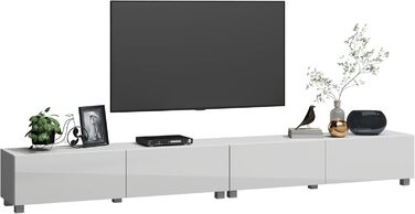 4housedesign® TV Board Lowboard Hanging | TV Cabinet Sideboard Living Room | Lowboard Living Room TV Shelf TV Board Hanging TV Cabinet TV 55 Inch - TV Lowboard Black Matt (240 (2x120), White Glossy)