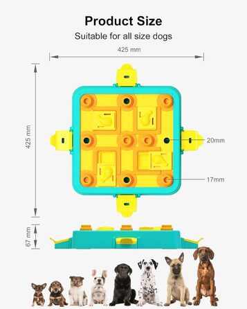 LACCEN Dog Toy Intelligence, Level 3 in 1 Interactive Dog Toy Puzzle for Boredom, Intelligence Toy for IQ Training Treat Dispenser Toy for Large, Small, Medium Dogs