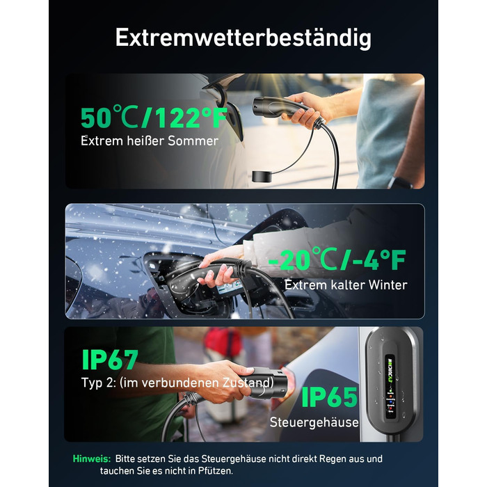 Кабель для зарядки електромобіля Evjuicion Typ 2 Schuko, 3.68kW, 6м, 16A, з індикатором, IP67, для ID.3/4, X1, 5ER, Model Y/3 та інших електромобілів