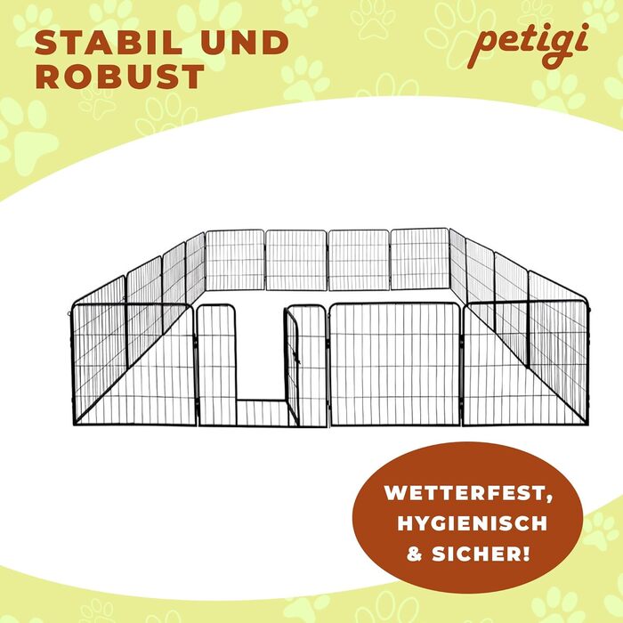 Переносний вольєр для цуценят Petigi, сталевий, з порошковим покриттям, розкладний, розмір 80x60 см