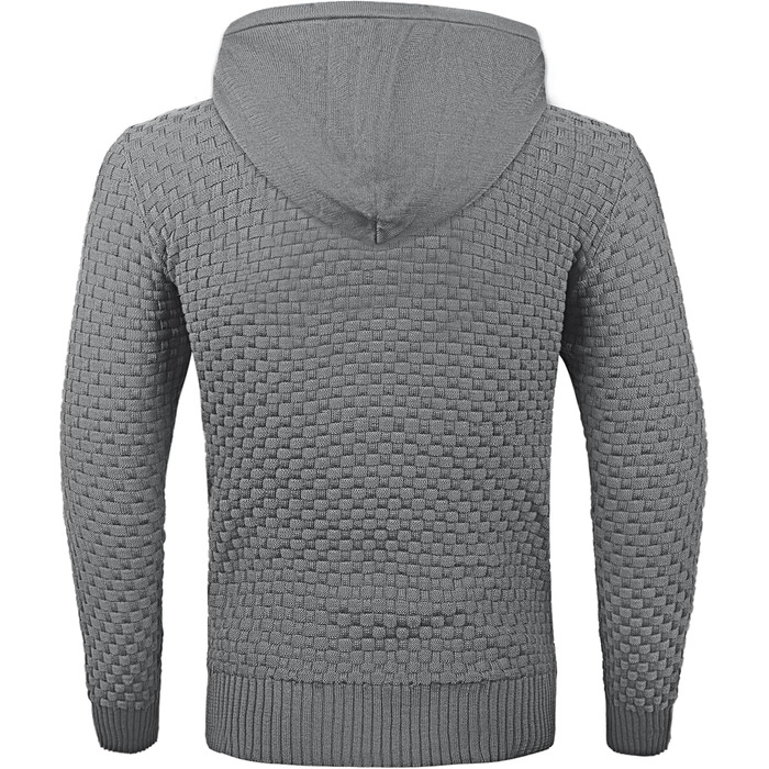 Пуловер чоловічий Tarainya, теплий светр з капюшоном, трикотажний, довгий рукав, колір сірий (C), розмір XL