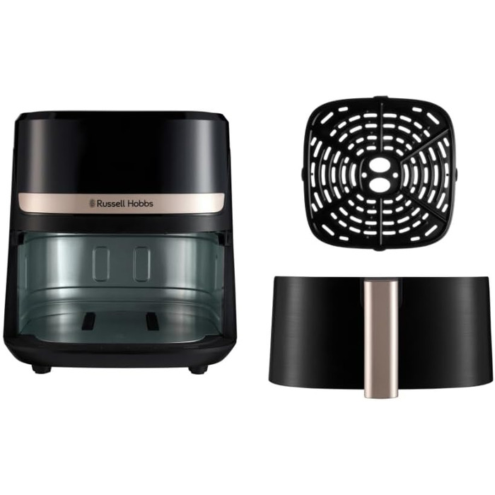 Russell Hobbs Rapid Air Fryer 4.3L - Quiet & Compact Air Fryer with 9 Programs, Touchscreen, Grill, Bake & Fry