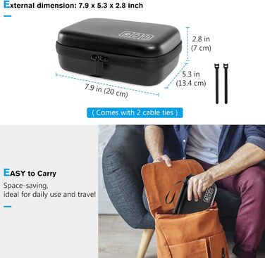 ProCase органайзер для електроніки, дорожня сумка для аксесуарів, компактний органайзер для кабелів, адаптера MacBook, Apple Pencil, миші, флешки, пауербанка, SD-картки