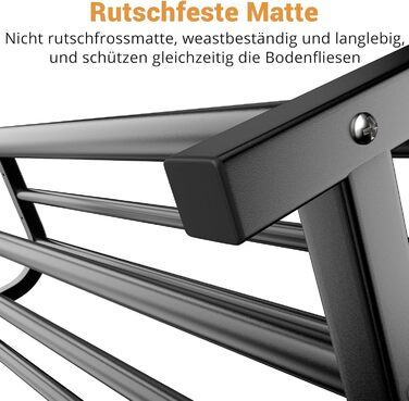 LOEFME Clothes Rack, 110 * 35 * 146cm Clothes Rack Stable Freestanding Clothes Rail, Double Rod Multifunctional Bedroom Clothes Rack, Minimalism Clothes Rod Black