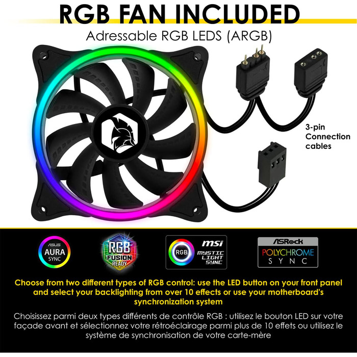 Комп'ютерний корпус EMPIRE GAMING Diamond – ігровий ATX корпус з RGB підсвічуванням, скляна бічна панель, 4 вентилятори 120 мм