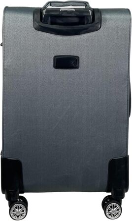 Чемодан-роликовий тканинний для подорожей, розширюваний, з подвійними колесами (M/L/XL/XXL або набір 4 шт.), м'який багаж (фіолетовий, ручна поклажа (55 см)), набір 3 шт. (сірий)