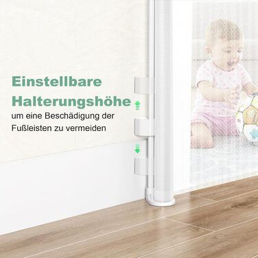 Adjustable Baby Gate with Lock - Expandable Pet & Baby Safety Fence, 150cm Wide, 83cm High, No Drill Installation, Automatic Latch
