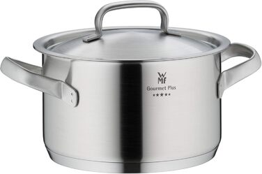 Каструля WMF Gourmet Plus 16 см з нержавіючої сталі Cromargan з кришкою, 1.4 л, для індукційних плит, з внутрішньою шкалою