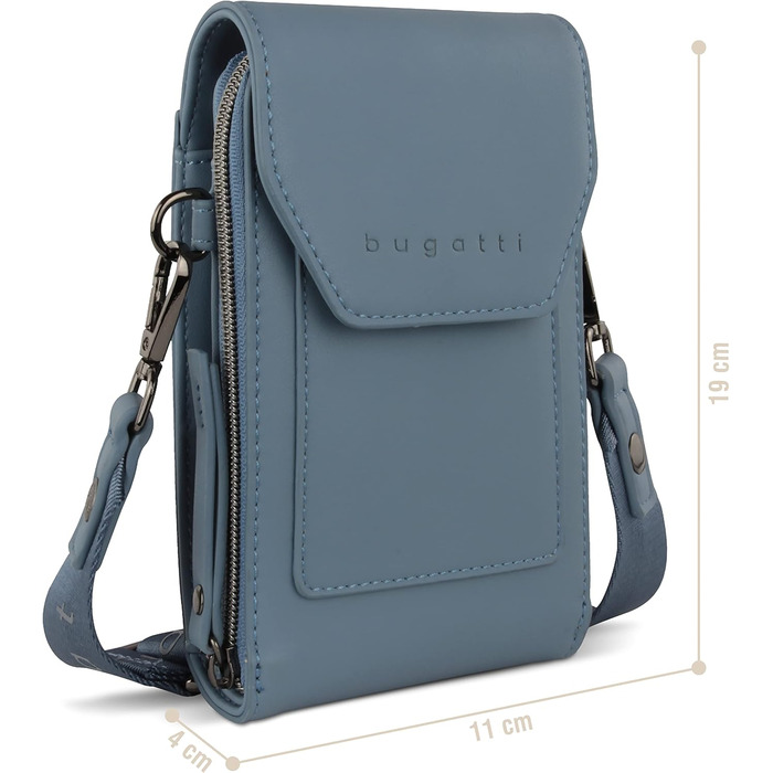 Сумка Bugatti Almata на плече з відділенням для смартфона, кросбоді для жінок (Джинс)
