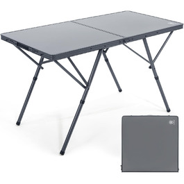 Складаний столик для кемпінгу EVER ADVANCED 120x60 см, сірий. Макс. навантаження 60 кг, для 4-6 осіб. Ідеально для кемпінгу, пікніка, саду, балкону.