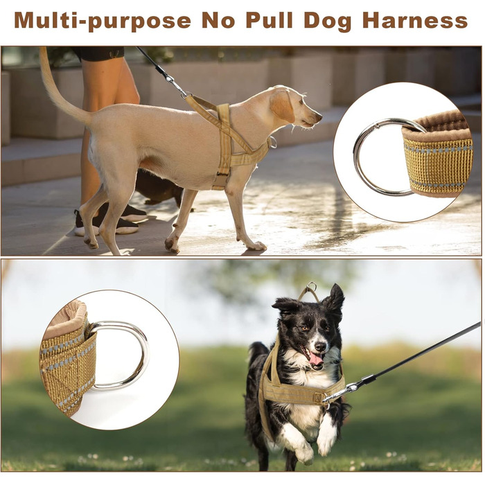 Шлейка для собак, анти-тяга, світловідбиваюча, для середніх та великих собак, регульована, м'яка, дихаюча, для прогулянок та бігу (L) Стиль1-L