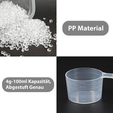 Набір мірних ложок Sinofort 14 шт. з шкалою для приготування, випічки, кави та протеїну (100мл, 70мл, 50мл, 40мл, 30мл, 20мл, 15мл, 10мл)