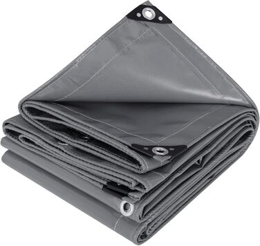 WOLTU Waterproof Cover Sheet with Grommets, Fabric Tarpaulin 500g/m² Waterproof & Tear-Resistant | Premium PVC Tarpaulin Universal Cover for Truck, Pool, Camping, Wood Garden Furniture (Dark Grey, 2x3m)