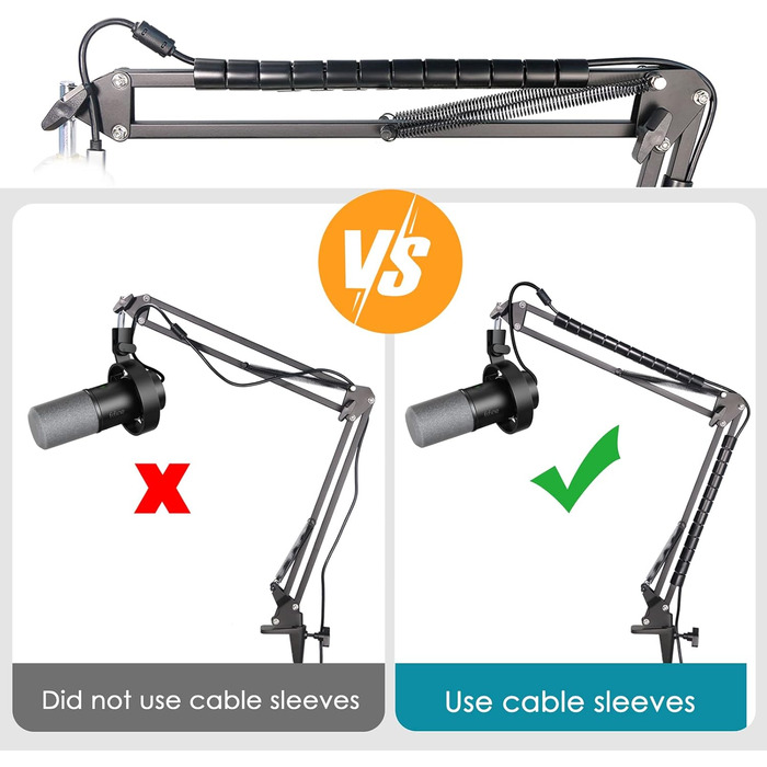 FIFINE K688 Тримач для мікрофону на гнучкій стійці - Тримач для мікрофону з кріпленням для кабелю, сумісний з FIFINE Recording XLR/USB мікрофонами, YOUSHARES K688