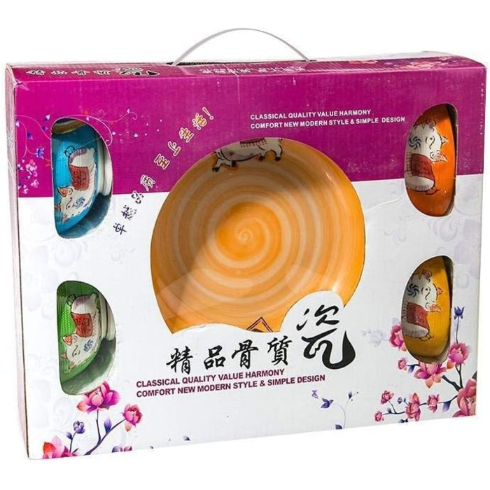 Традиційний японський червоний набір суші для двох осіб – тарілки, палички та підтарілки з порцеляни з візерунком сакури – ідеальний японський подарунок