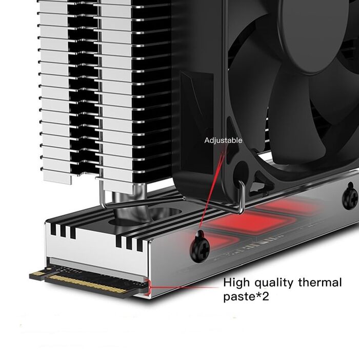 Охолоджувач CPU TZMRIT KF200 з 2 тепловими трубками, RGB LED, чорний, 9см, 2200RPM, для LGA115X/1200/17XX/1366, FM1/FM2/AM2/AM3/AM4/AM5 (M2)