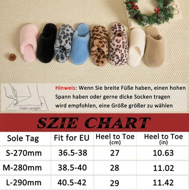 Тапочки зимові для жінок та чоловіків, теплі, з плюшем, з пам'яттю форми, антиковзкі, унисекс, розмір 40.5/42 EU, сірий леопард