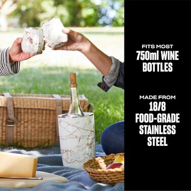 Охолоджувач для вина S'well Calacatta Gold – підходить для більшості пляшок 750 мл
