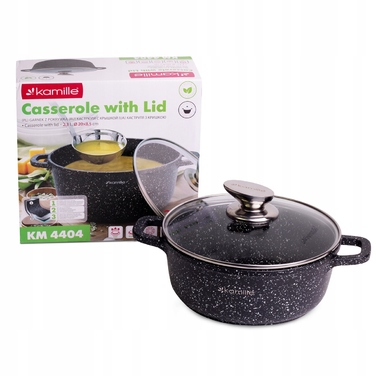 Каструля Kamille з мармуровим покриттям та кришкою, 2.3 л