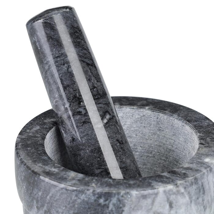 Набір для приготування спецій Relaxdays: мармуровий ступка та пестик, сірий, Ø 10.5 см