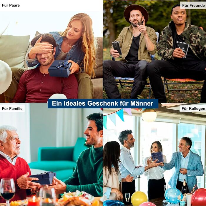 Термос-фляга LILABIENE з гравіюванням для туризму та походів у гори. Набір з чашкою, нержавіюча сталь, шкіра, чорний колір. Ідеально для чоловіків, на День батька, на День народження, на Миколая, на Різдво. Об'єм 8oz/240ml