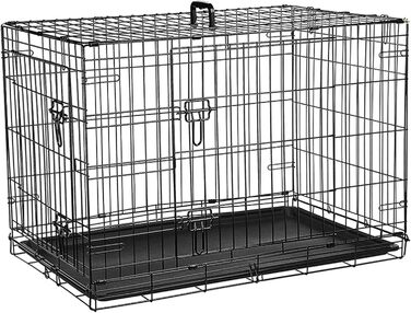 Клітка для собак Ribelli Hundetransportbox: металева, складна, чорна, до 43 кг (XL 91x64x58 см)