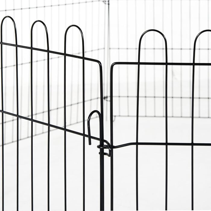 PawHut® Забіг для цуценят, огорожа для собак, клітка для вигулу, розмір: 71x61 см, чорний M