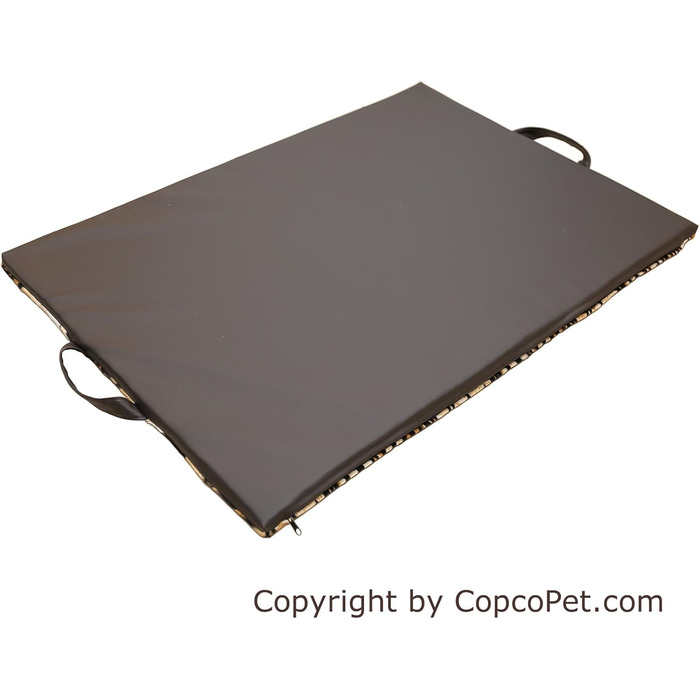 CopcoPet Dog Mat Alex 108 x 78 cm XL – Robust Faux Leather – Washable, Dishwasher-Safe, Non-Slip & Easy to Clean – For Large Dogs, Car, Garden, Camping – With 3.5cm Foam Core (68 x 48 cm, Tiger Print)