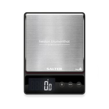 Цифрові кухонні ваги Heston Blumenthal by Salter 1140A HBBKDR, stainless steel, до 5 кг, точність 0.5 г, функція тари та вимірювання рідин