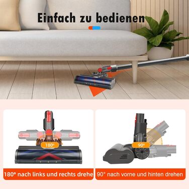 Моторизована щітка для пилососів Dyson V7 / V8 / V10 / V11 / V15 з LED-підсвічуванням: Turbobürste та Soft Roller