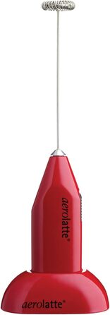 Aerolatte - бездротовий спінювач молока з тримачем, на батарейках, з нержавіючої сталі (червоний)