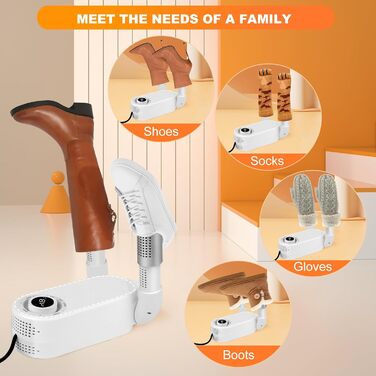 Електричний сушильник для взуття з таймером та подвійним кріпленням, для швидкої сушки взуття, шапок та лижних черевиків