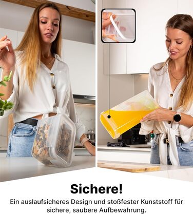 Набір контейнерів для зберігання Deco haus® з кришкою (24 шт.) - для кухні, продуктів, круп, борошна