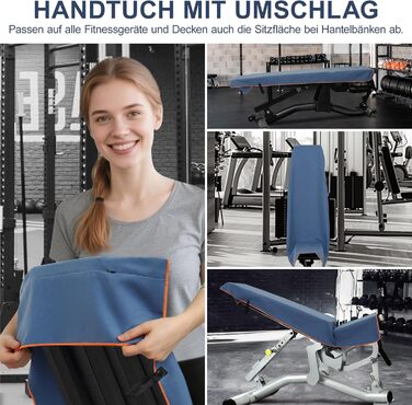 Набір спортивних рушників 2 шт. 120x50 см з кишенею на блискавці, мікрофібра, для тренажерного залу, швидка сушка, для тренувань, кемпінгу, подорожей (темно-синій-жовтий)