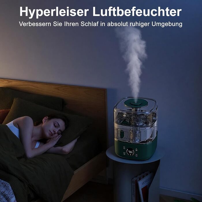 Увлажнитель воздуха Vankarr 5L, ультразвуковий, 28dB, с поворотним соплом 360°, для детей, офиса, растений, белый (Зеленая Интеллектуальность)