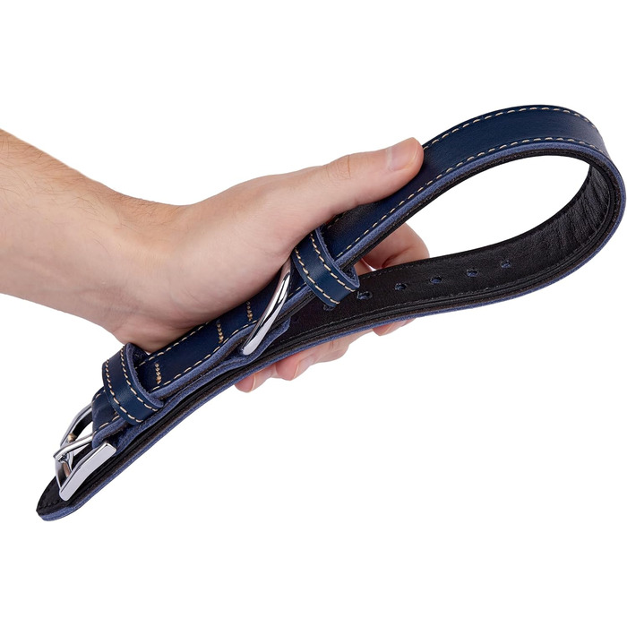 Нашийник для собак з м'якої шкіри, міцний та довговічний. Підходить для собак малих, середніх та великих порід. Колір: блакитний. Розмір: 28-36 см