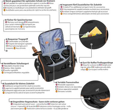 Сумка для камери PEDEA 'Vintage' з захисною плівкою для дисплея, чорна, XL (Canon, Nikon, Pentax)