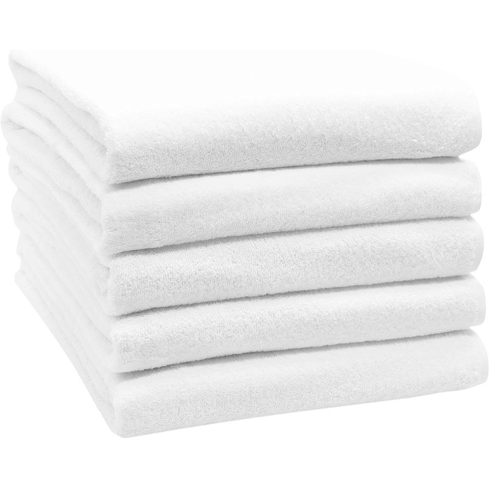 ZOLLNER 5-Piece Bath Towel Set, Bath Towels, 100x150 cm, Cotton, White 100 x 150 cm